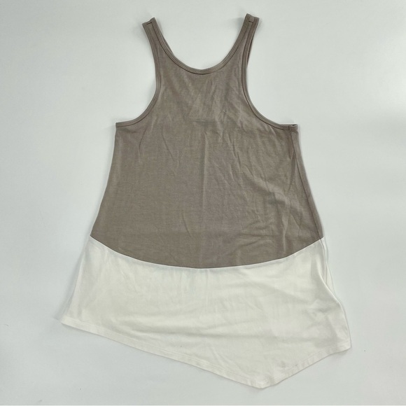 LOLE Colorblock Grey and White Asymetric Hem Tank Top NWOT - Picture 1 of 11